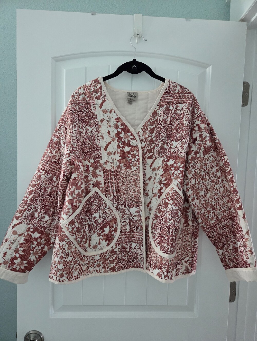 Red Floral Patchwork Quilted Jacket
